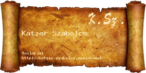 Katzer Szabolcs névjegykártya