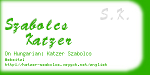 szabolcs katzer business card